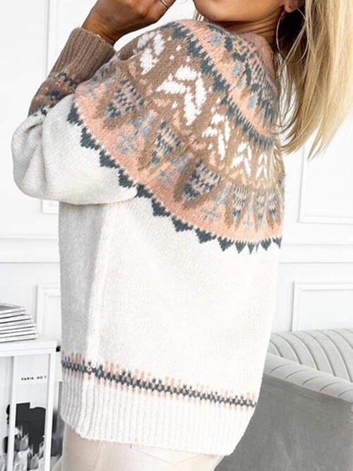 Title 3, Womens Vintage Jacquard Color Matching Sweater...