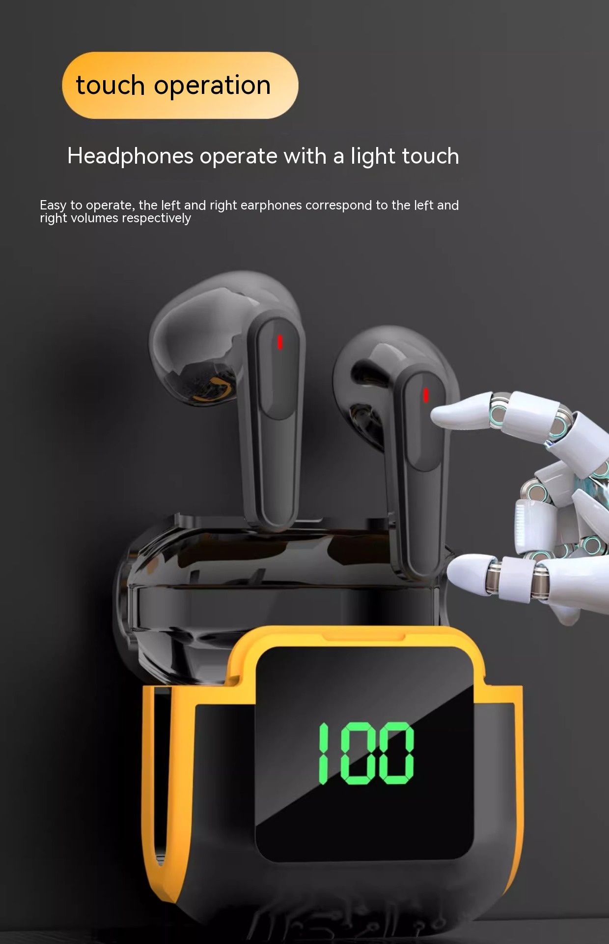 Wireless Binaural New Smart Digital Display Noise-reduction Bluetooth Headset - Image 4