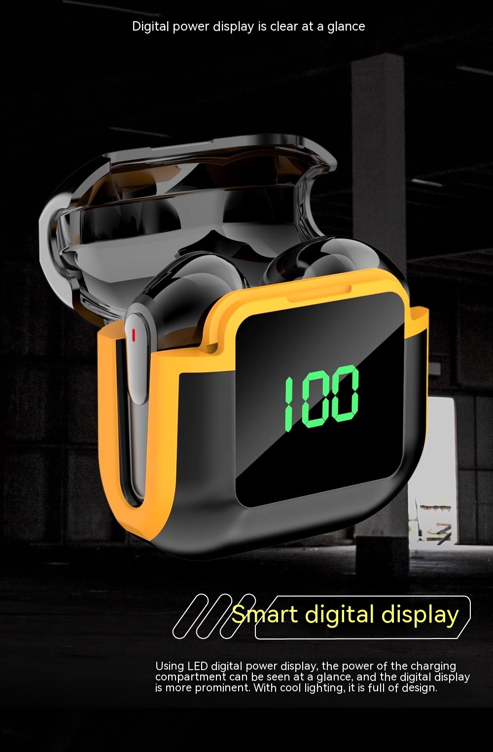Wireless Binaural New Smart Digital Display Noise-reduction Bluetooth Headset - Image 9