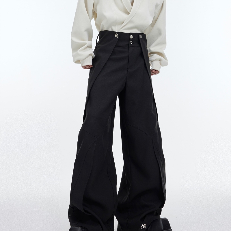 Loose Draping Effect Casual Trousers