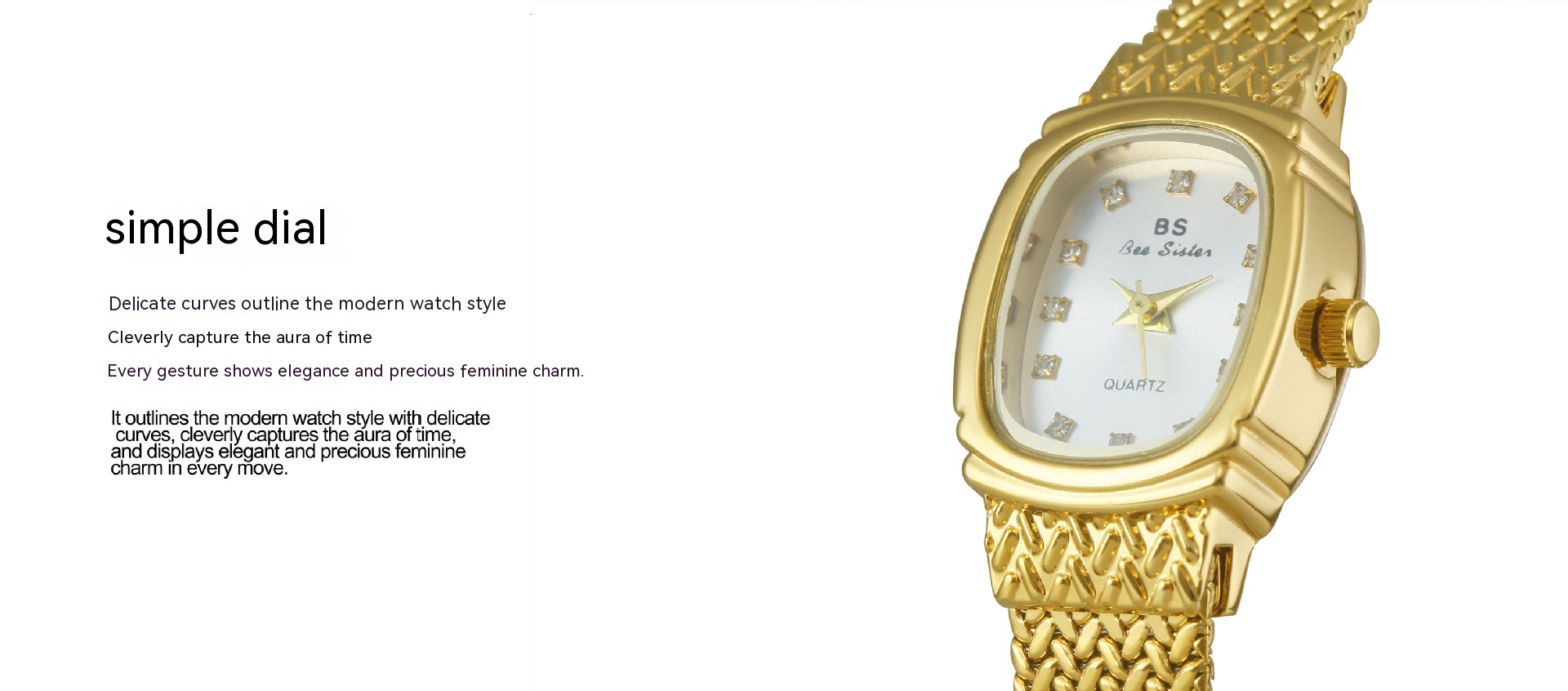 Light Luxury INS Wheat Table Simple Temperament Small Golden Watch