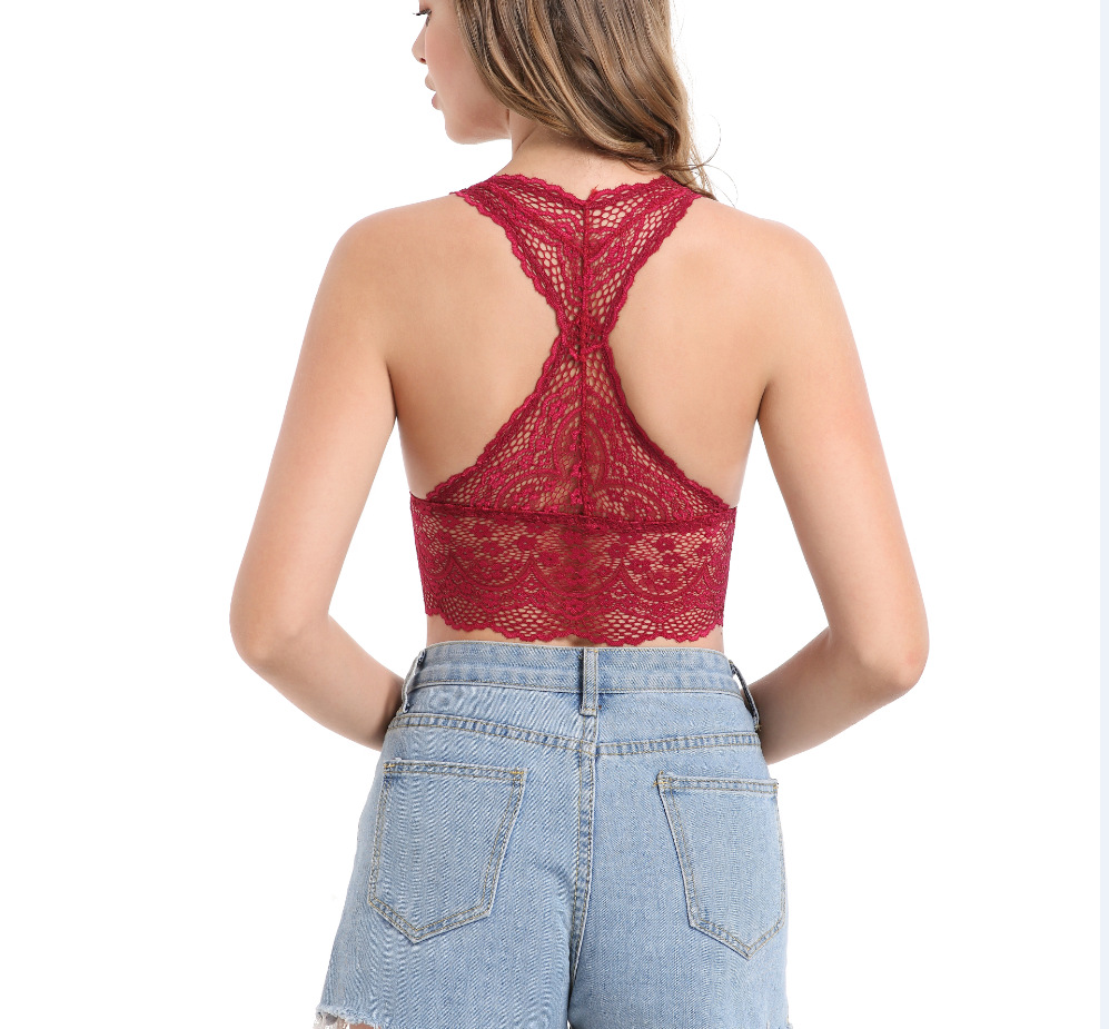 Title 8, Lace Embroidery Beautiful Back Thin Cup Front B...