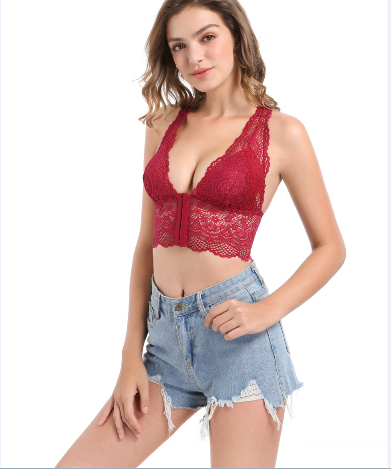 Title 16, Lace Embroidery Beautiful Back Thin Cup Front B...