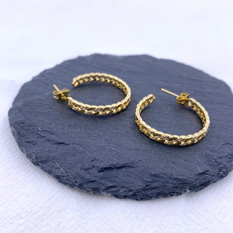 Women's Fashion Retro Gold-plated Woven Twisted C-shaped Ear Ring