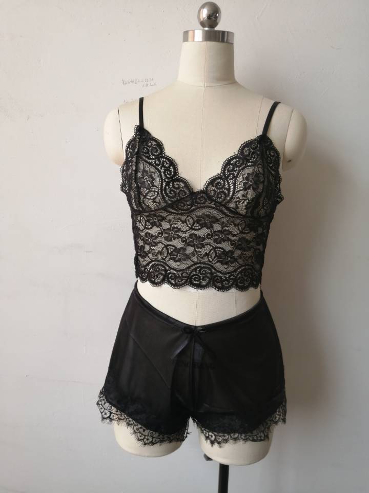 Title 10, Lace Bra Split Two-piece Suit Pajamas