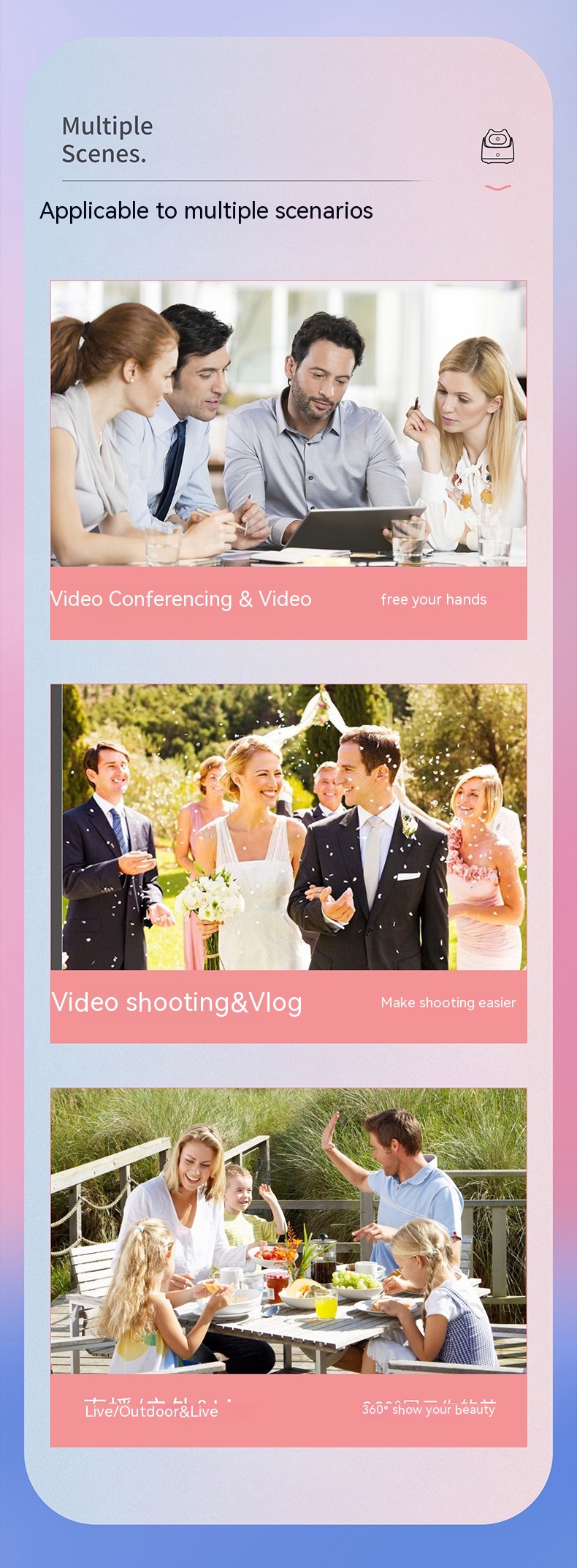 Mobile Phone Selfie Stick 360 Degree Rotation Stand For Live Streaming - Image 8