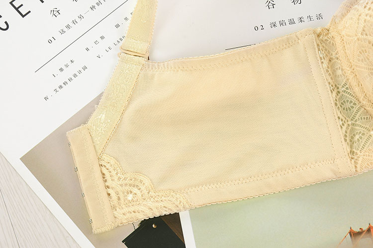 Title 1, Back Button Thin Cotton Cup Lace Flower Edge Su...