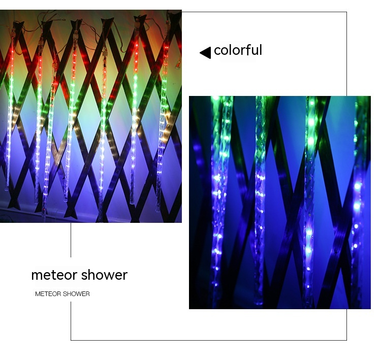 Led8 Suit Outdoor Waterproof Decorative Lights 50cm Meteor Christmas Tree Outdoor Decorative Lamp - Image 6