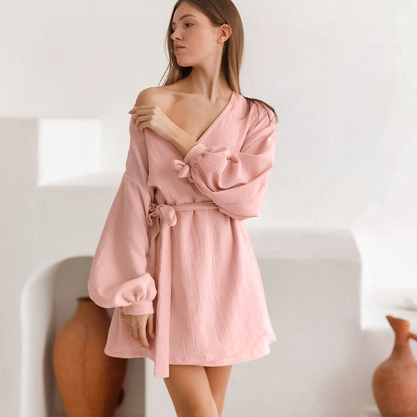 Title 2, Long Sleeve Nightgown Loose-fitting Loungewear ...