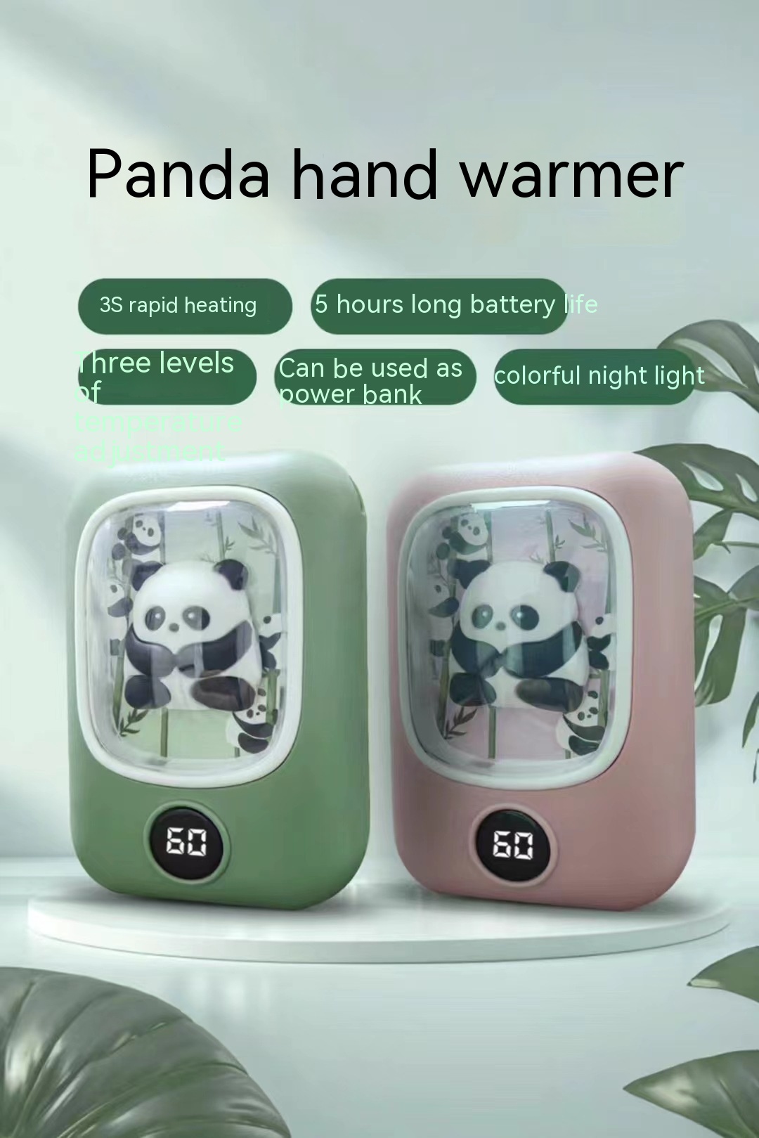 Panda Hand Warmer High Capacity Rechargeable Hand Warmer Hand Warmer Two-in-one Large Capacity Rechargeable Hand Warmer 8
