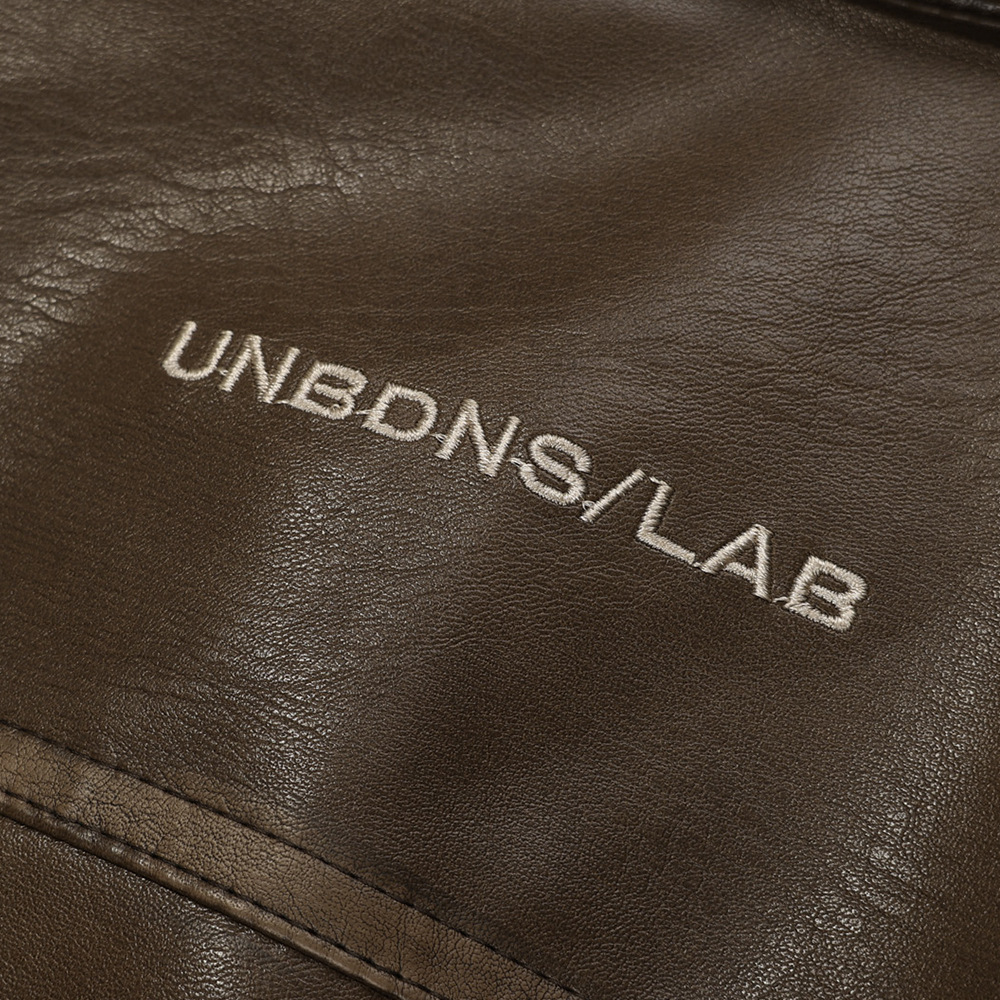 Distressed Biker's Leather Jacket Men's Clothing Padded Lapel