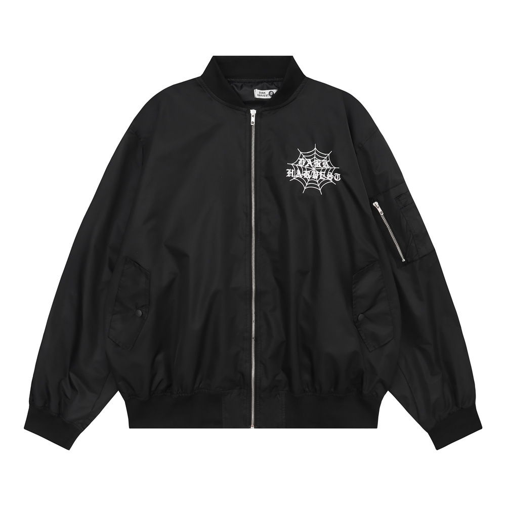 Spider Web Embroidery Thickening Coat Men