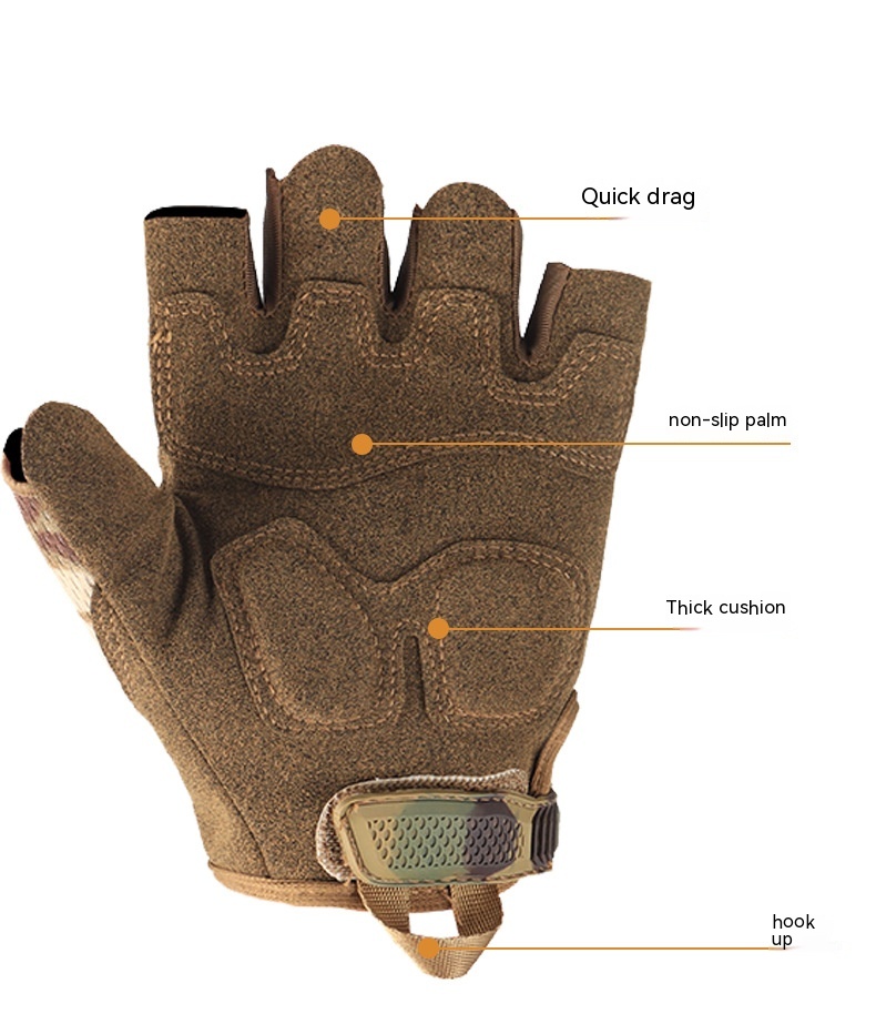 Military Fans Tactical Gloves Mountaineering Fitness Sports Anti-slip Protective Breathable Half Finger Riding