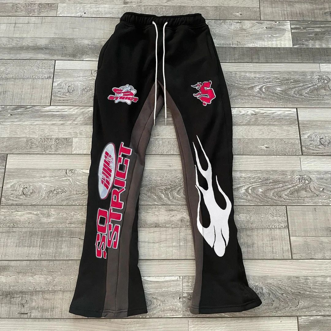 3D Printing Autumn And Winter Fashion Loose Casual Bell-bottom Pants