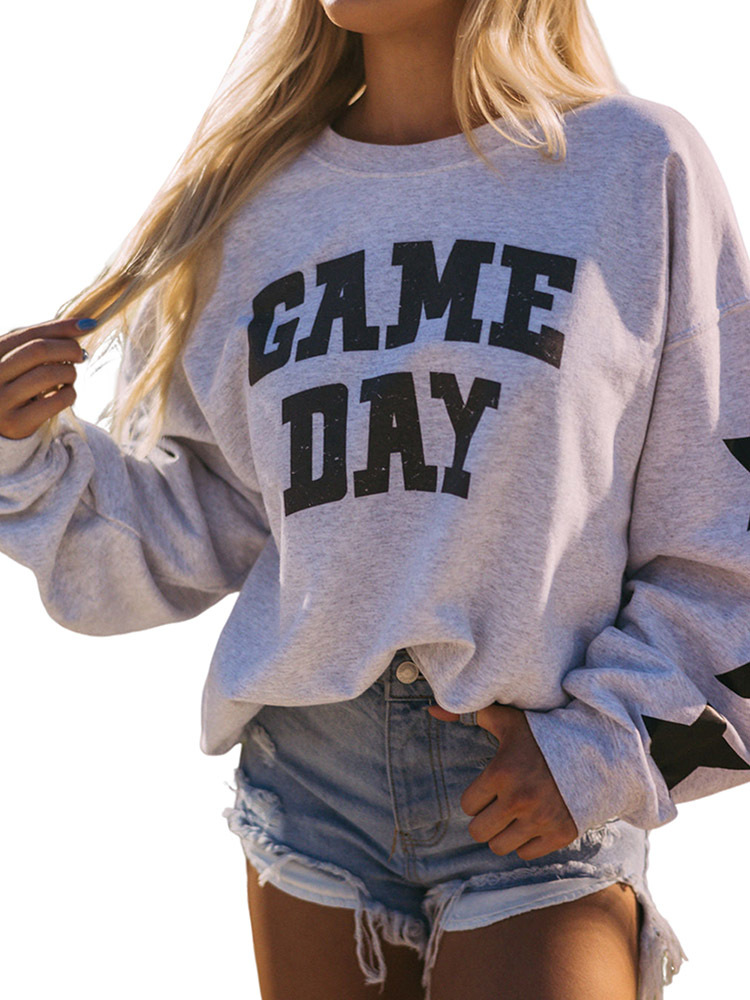 Women's Casual Loose Round Neck Long Sleeved Sports Shirt