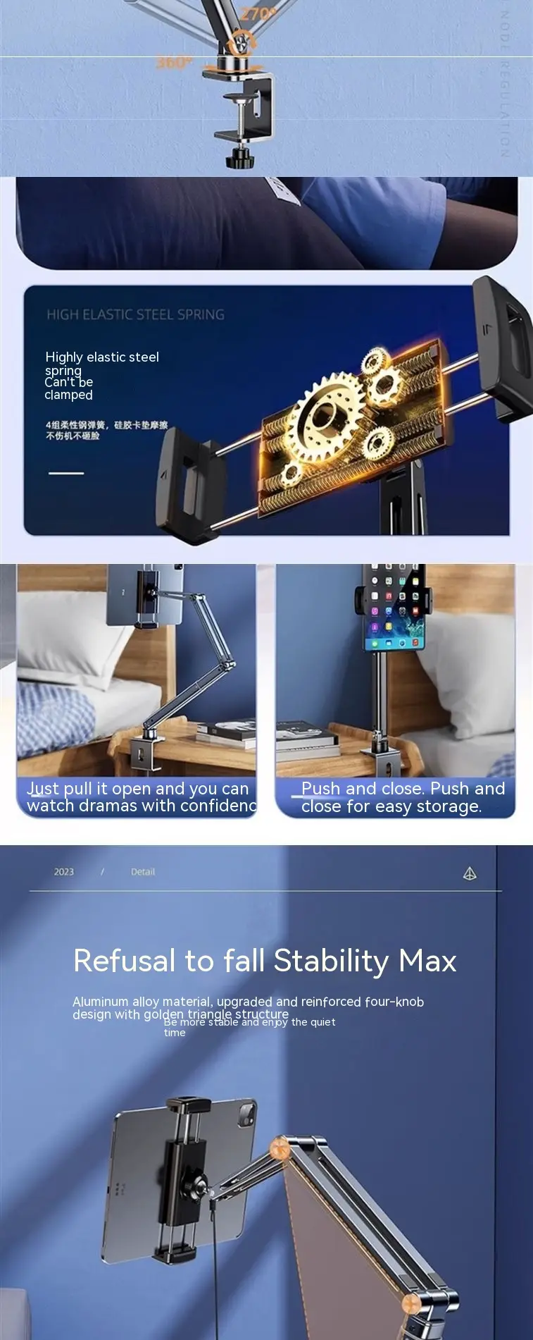 Mechanical Cantilever Retractable Bedside Mobile Phone Tablet Computer Stand