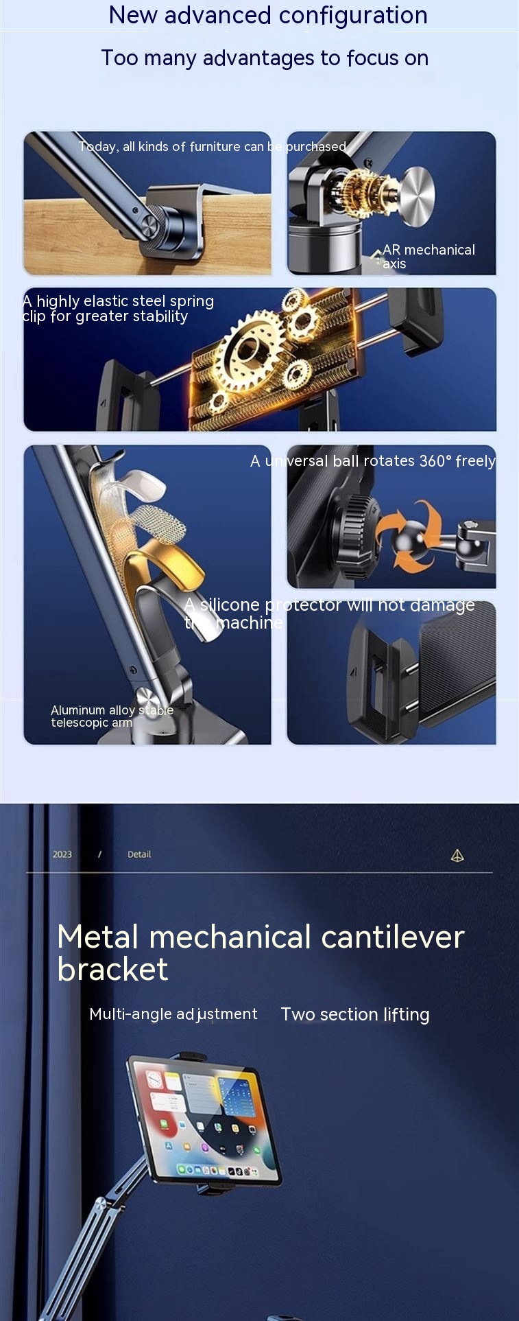 Mechanical Cantilever Retractable Bedside Mobile Phone Tablet Computer Stand - Image 16