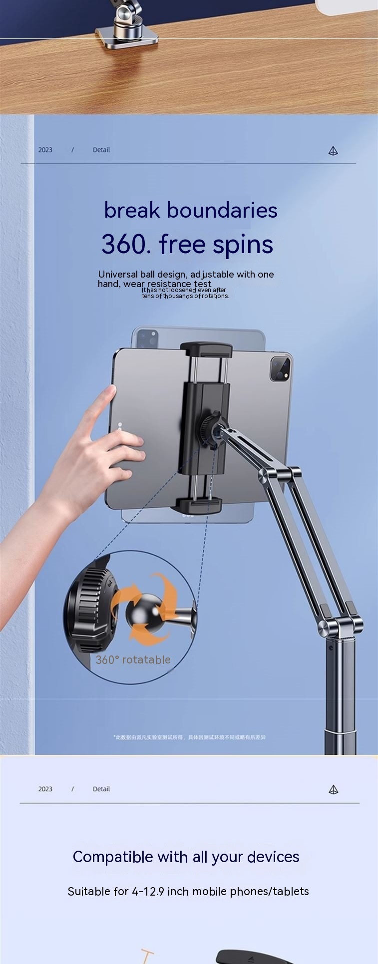 Mechanical Cantilever Retractable Bedside Mobile Phone Tablet Computer Stand - Image 2