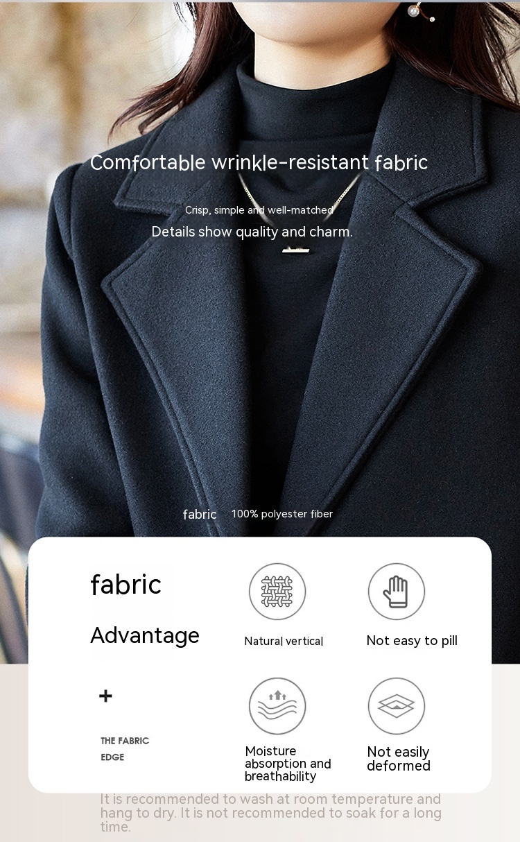 Черное двубортное пальто, осенне-зимний новый женский пиджак