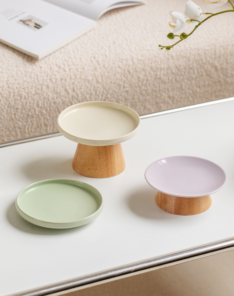 Ceramic Fruit Plate Living Room Coffee Table Dessert Melon Seeds Snack Disc High-grade Fruit Pot Candy Plate Swing Plate Storage Front Desk