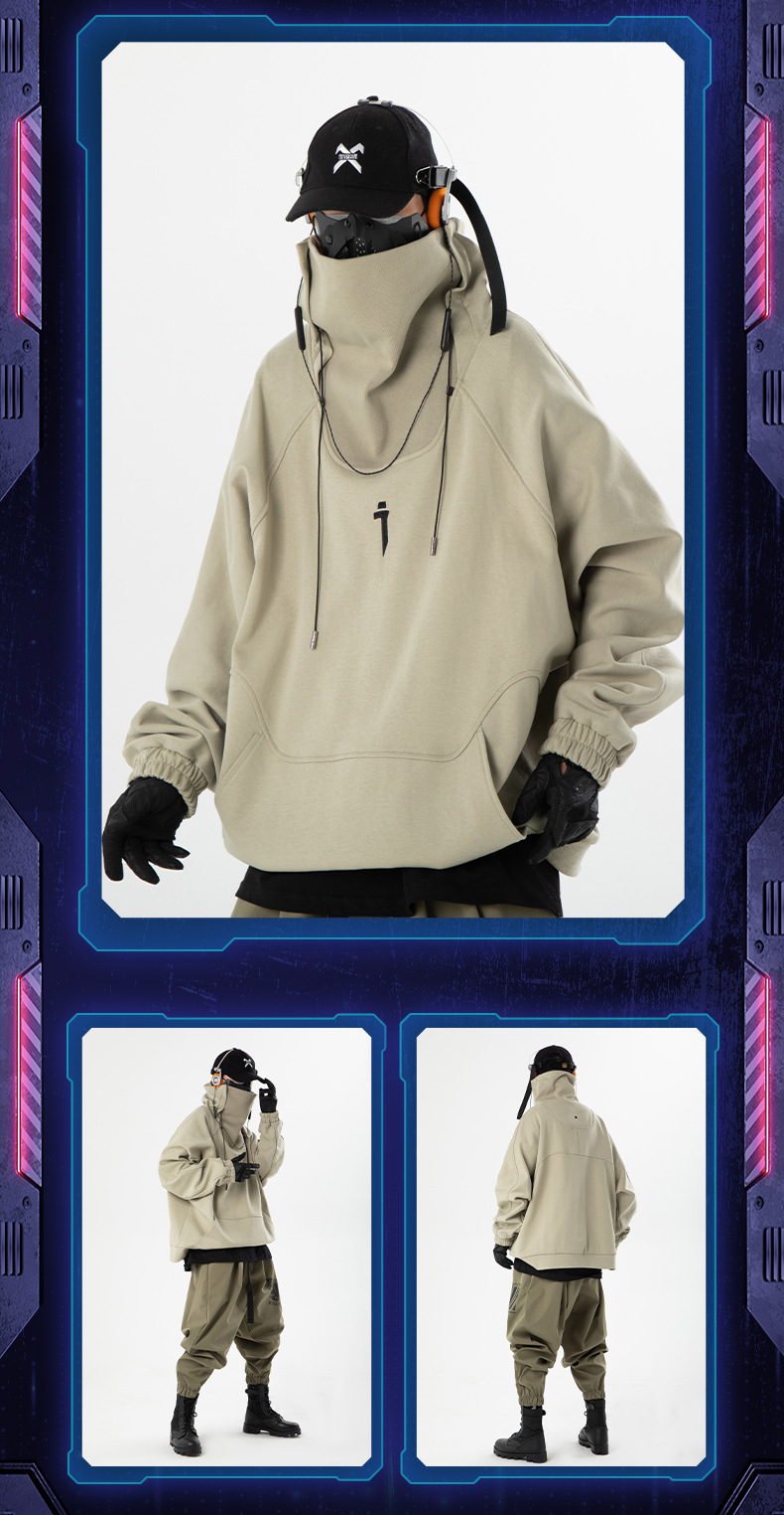 Autumn And Winter Fashion Brand Hip Hop Turtleneck Functional Sweater Men