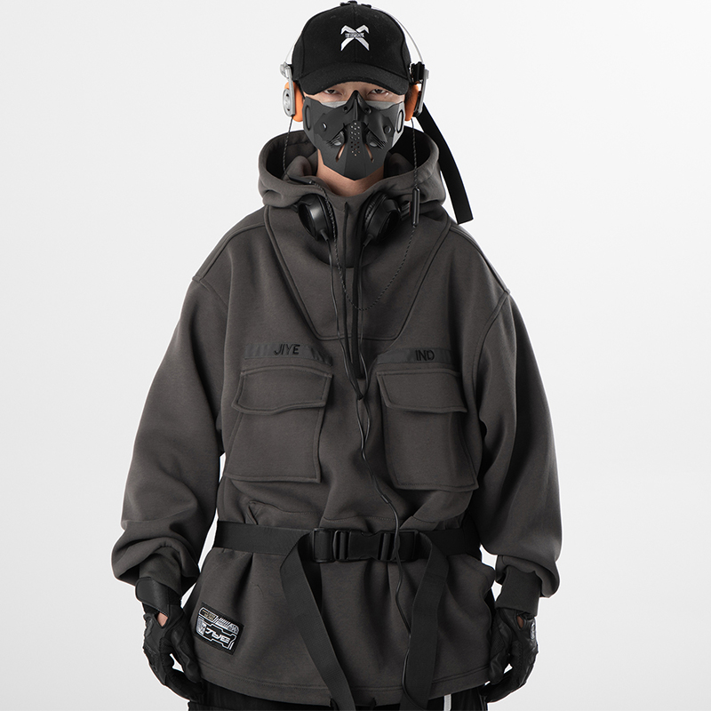 Autumn And Winter Plus Size Fashion Brand Hip Hop Multi-pocket Workwear Sweater