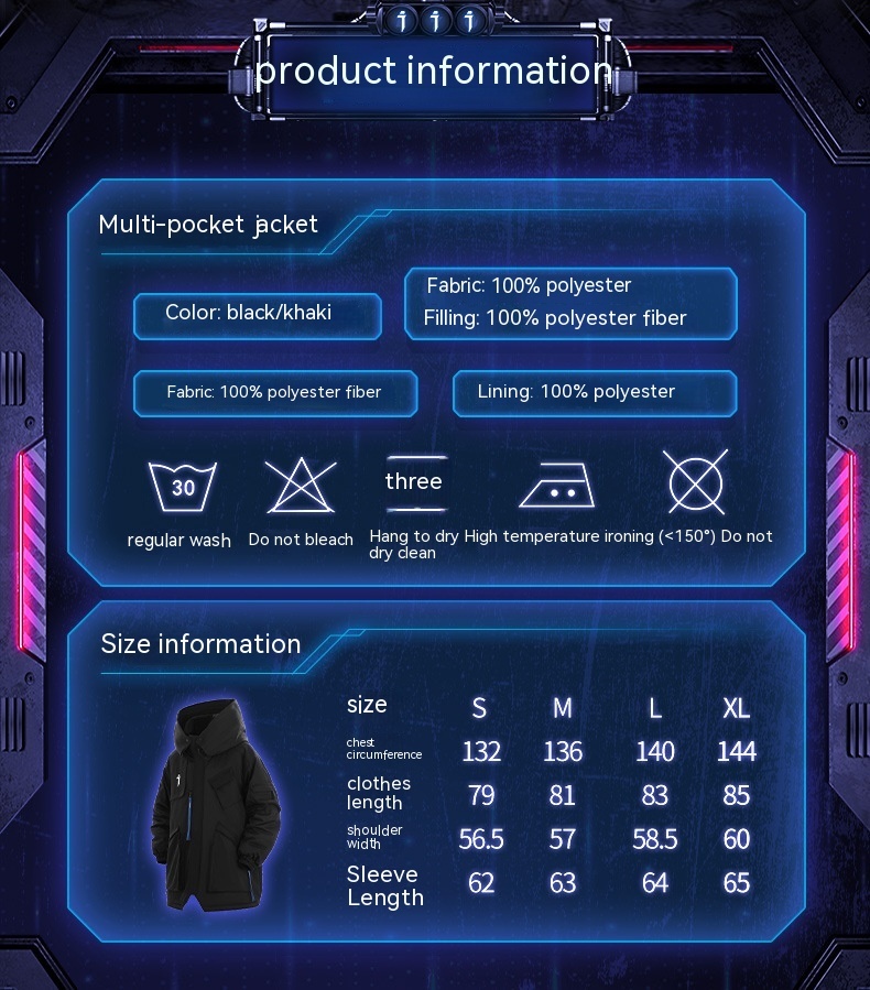 Men's Loose Cargo Thickened Warm Cotton Coat