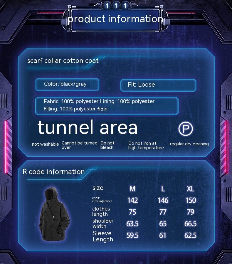 Winter New Turtleneck Collar Hooded Cotton Jacket Men