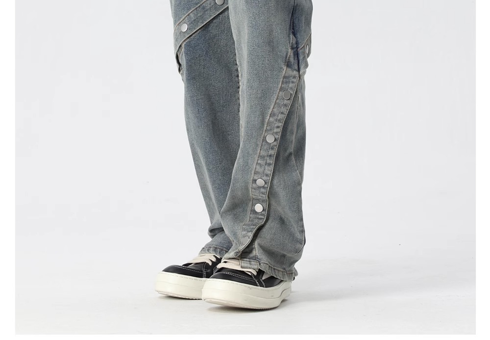 Title 6, Jeans skinny de perna larga para homens Confort...