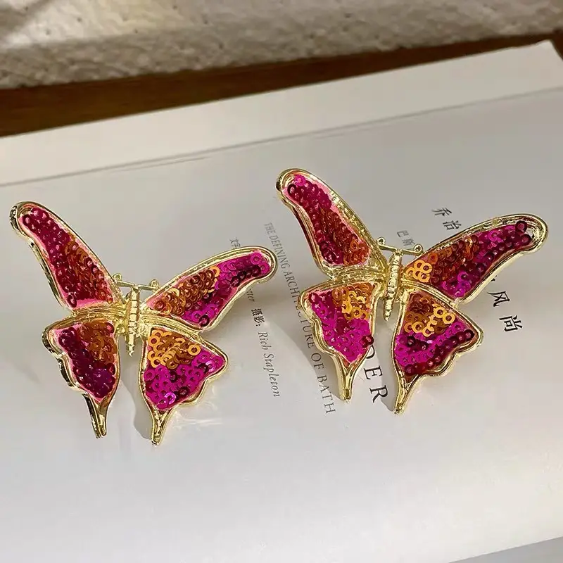 Women's Vintage Colorized Butterfly Earrings