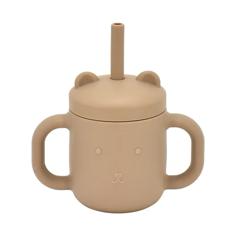 Silicone Children's Straw Straight Tube Leak-proof Shatter Proof Baby Drink Learning Cup Training Suction Cup