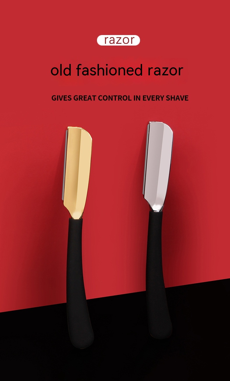 American Straight Handle Men's Shaver Zinc Alloy Razor Knife Holder