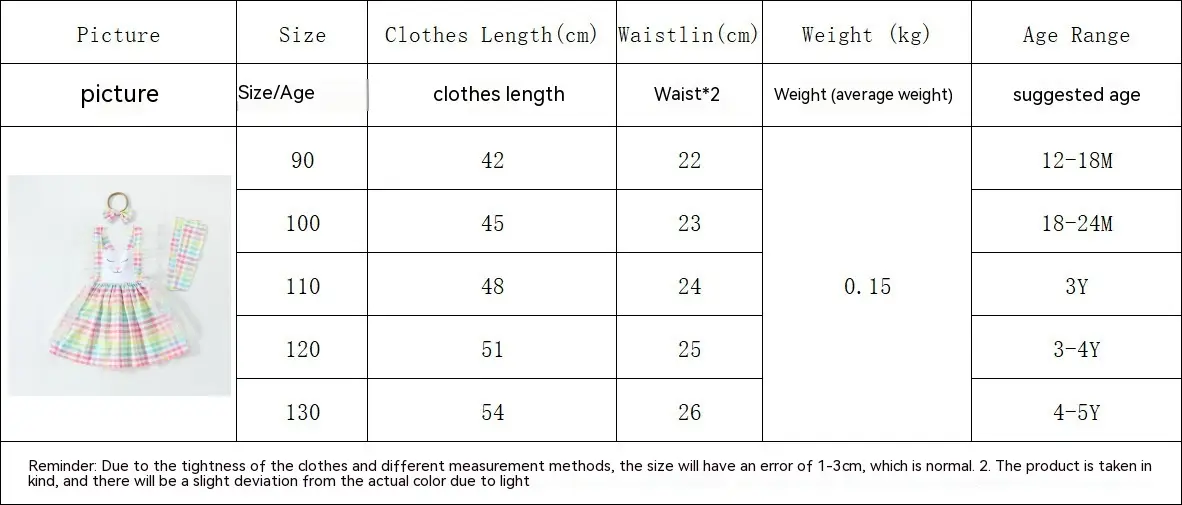 Girl's Colorful Checkered Suspender Dress