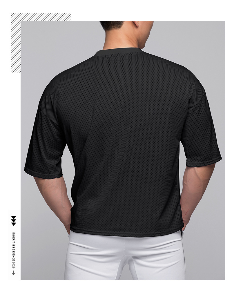 Plus Size Light Board Men's Short Sleeve Mesh Cloth Breathable Comfortable T-shirt Sports And Leisure