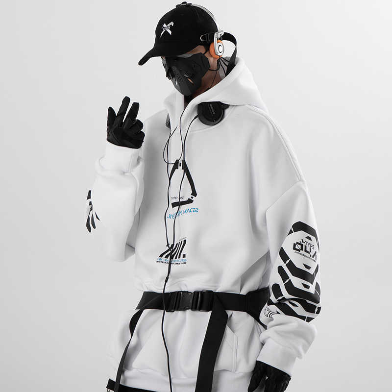 Men's Loose Casual Multi-banner Printed Sweater