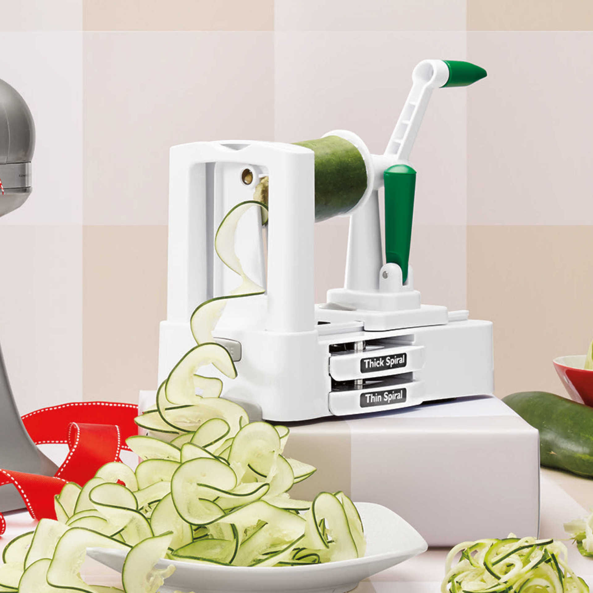 Title 6, Multifunctional Spiral Vegetable Cutting Grater...