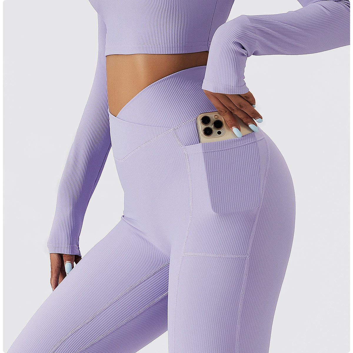 Title 5, High Waist Fitness Leggings mit Taschen, Skinny...