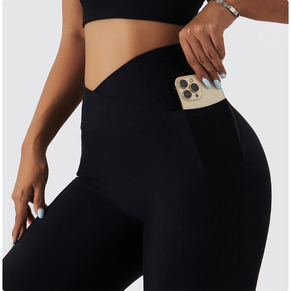 Title 6, High Waist Fitness Leggings mit Taschen, Skinny...