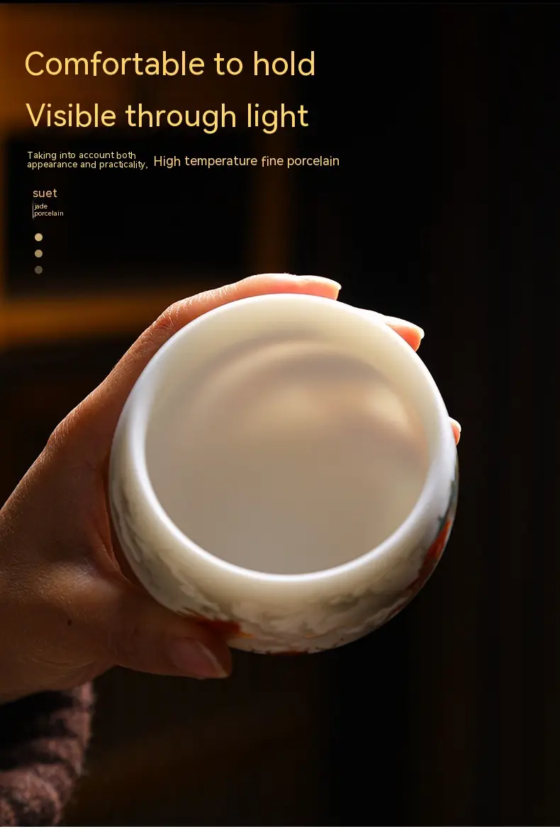 Dragon Year Gift Mutton Fat Jade Master Cup Single Cup