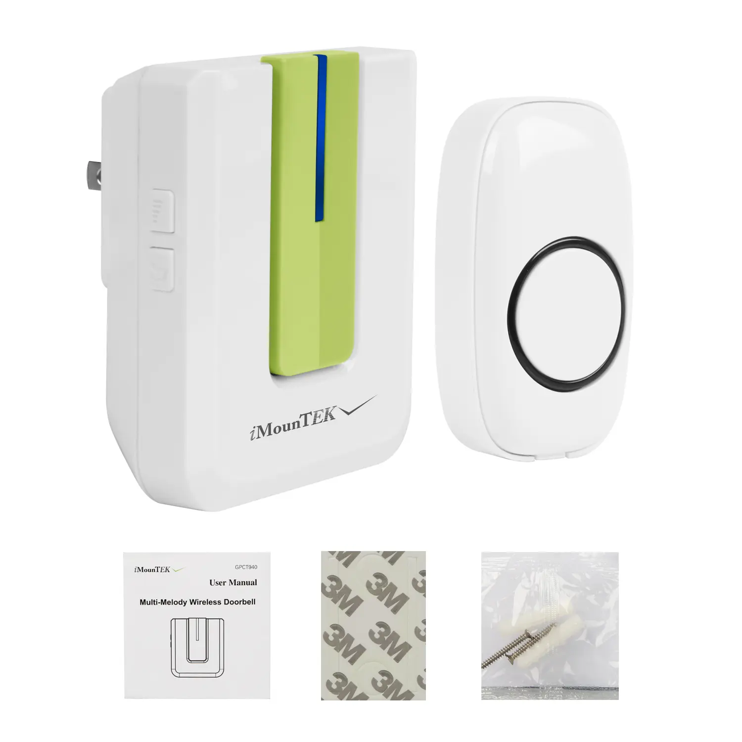 Wireless Doorbells Rings 1 Thousand FT Operating Range IP44 Waterproof Door Chime With 1 Plug Receiver Chimes 52 Melodies LED Indicator Bells For Office Apartme