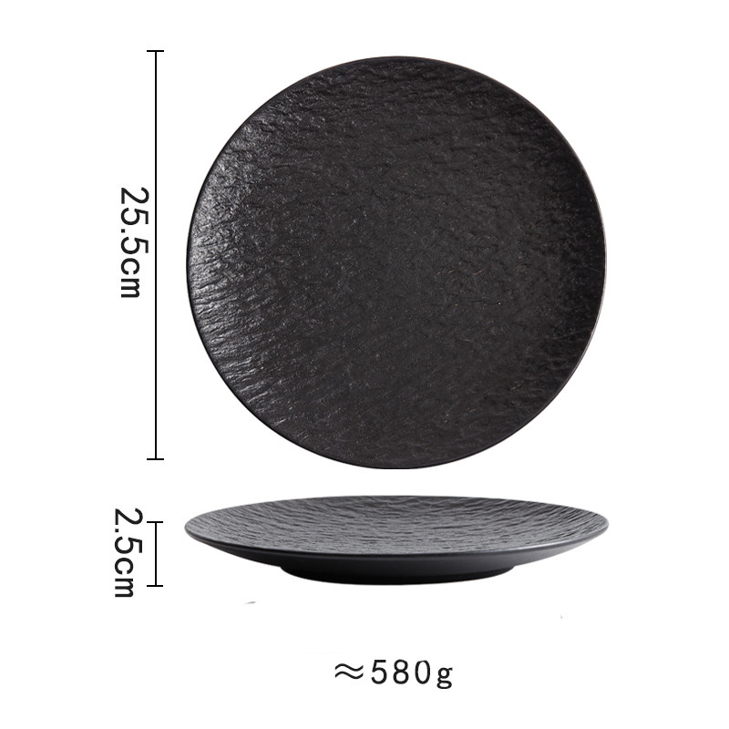 Title 1, Ceramic Rock Pattern Round Flat Plate Hotel Tab...