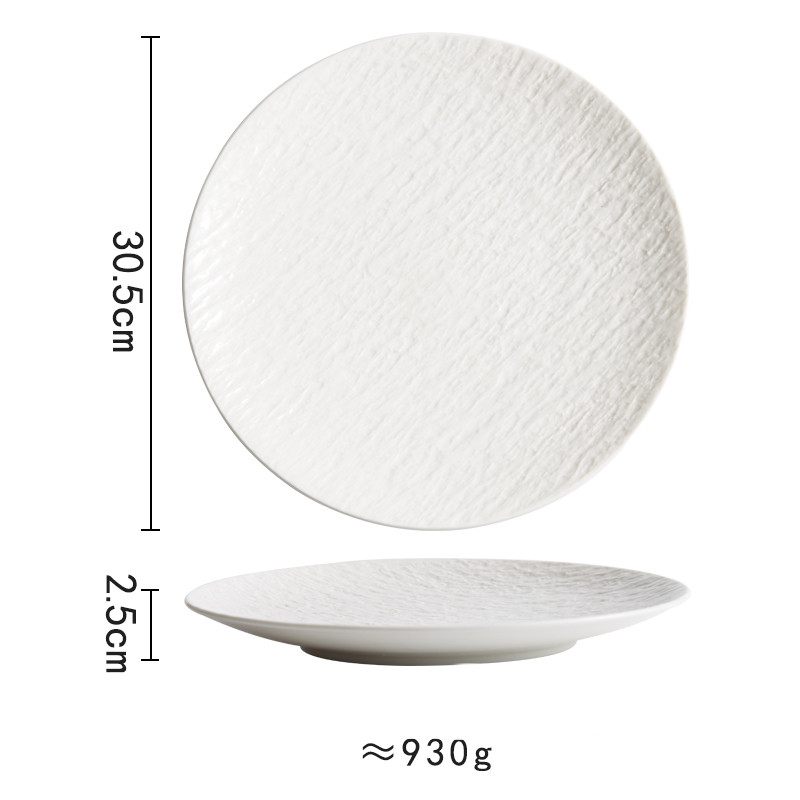 Title 7, Ceramic Rock Pattern Round Flat Plate Hotel Tab...