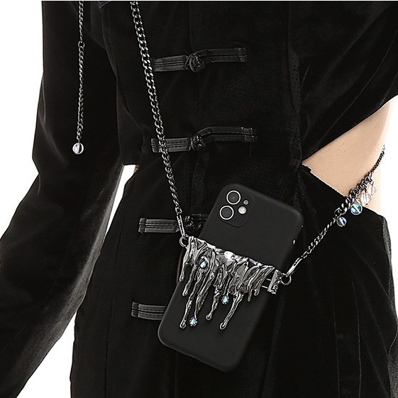 Lava Tassel Moonstone Mobile Phone Charm - Image 2