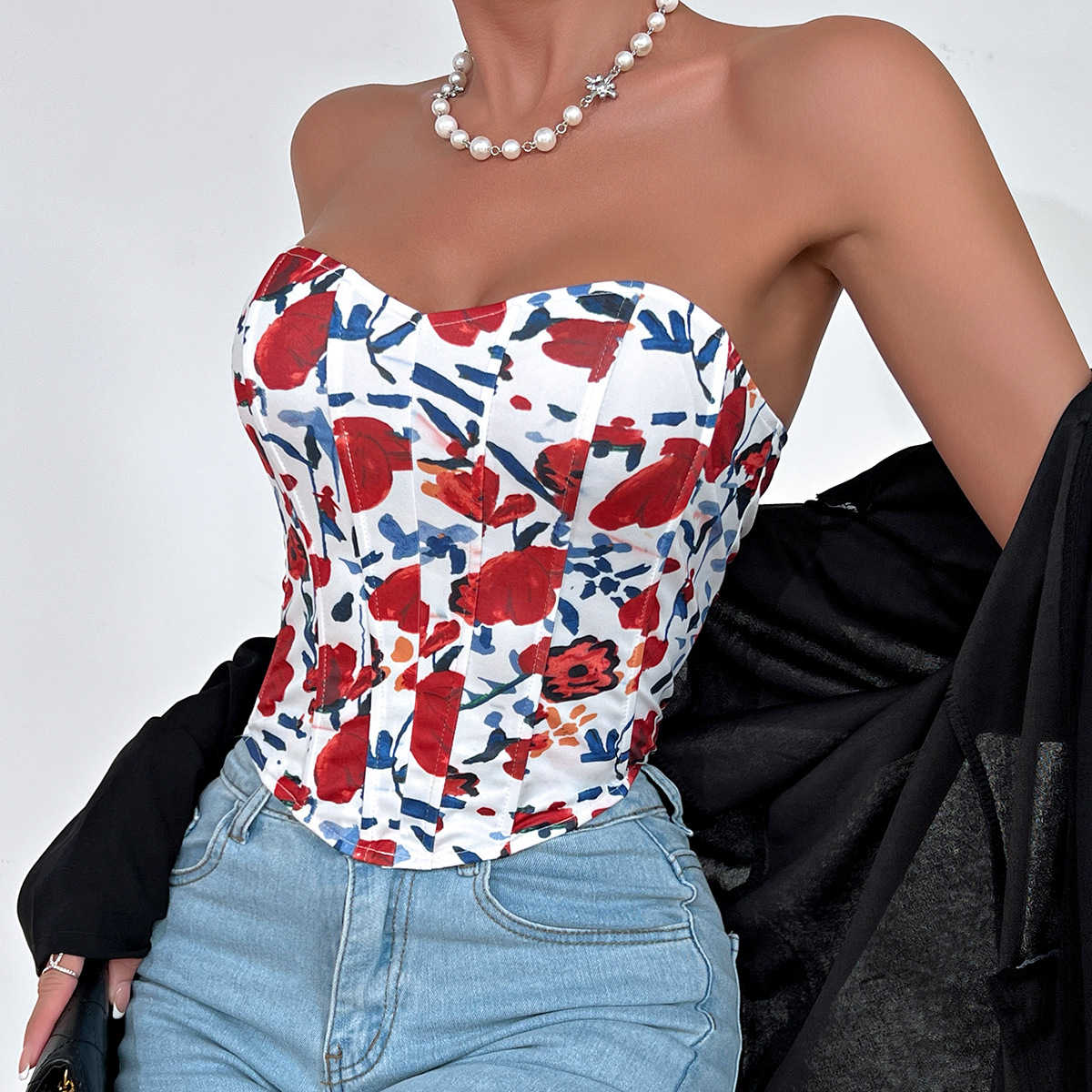 Title 2, Sexy Hot Girl Low-cut Backless Flower Wrapped C...