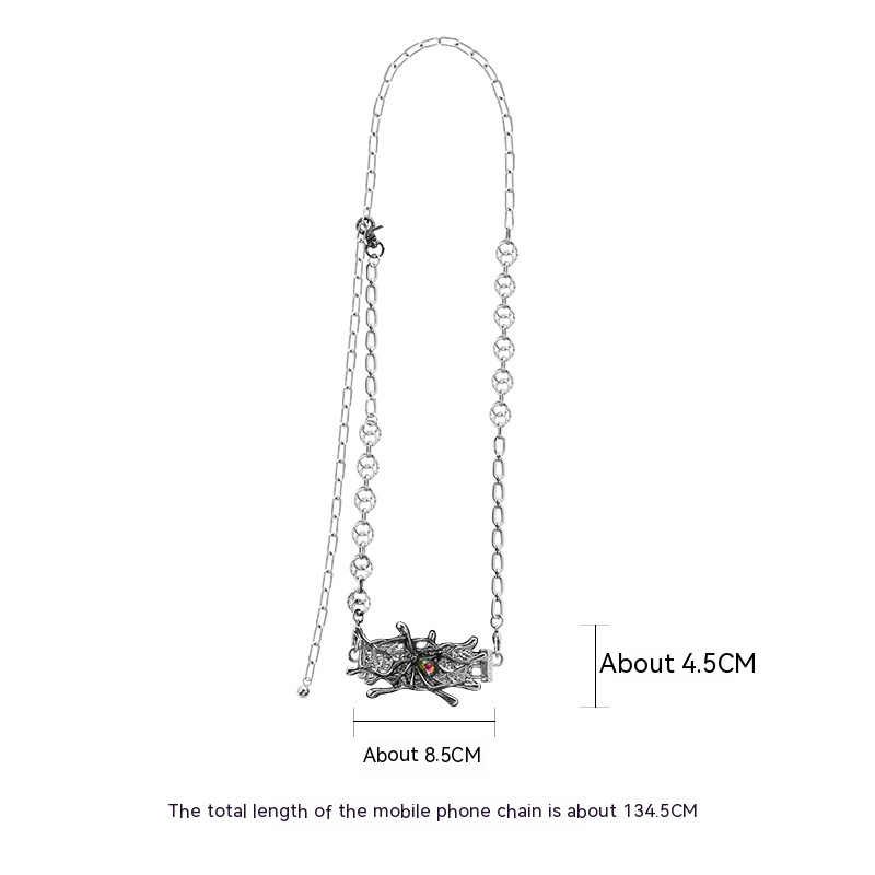 Spider Moonstone Metal Mobile Phone Charm - Image 7