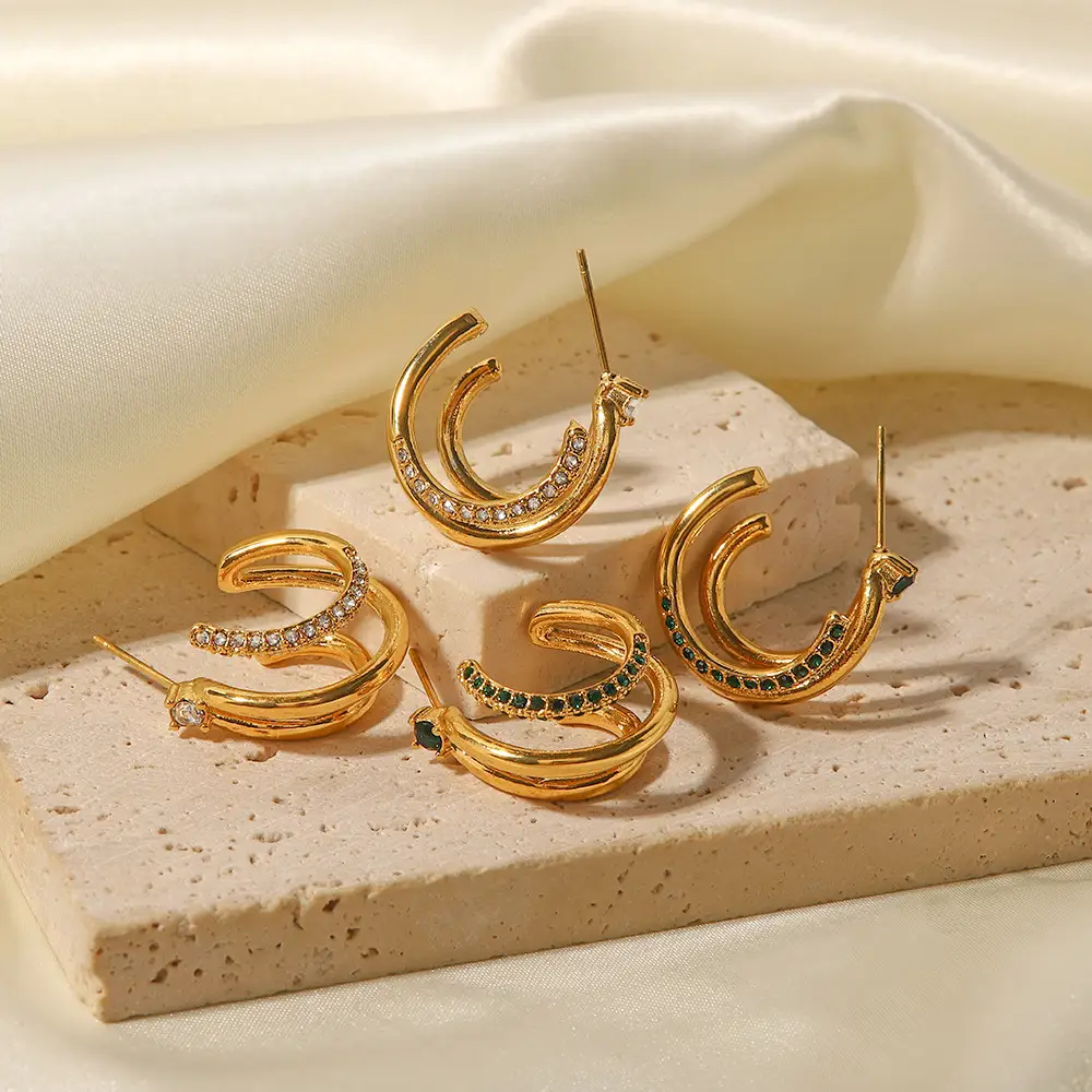 INS All-match Fashion Earrings 18K Gold Plated
