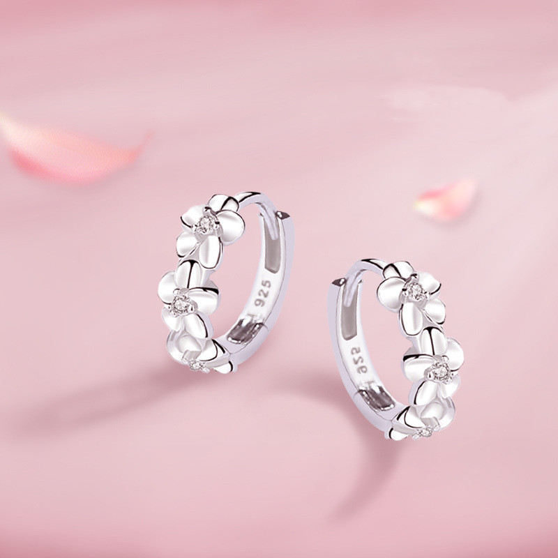S925 Silver Flower Earrings For Women