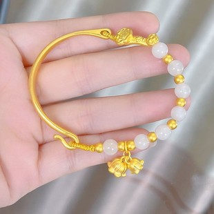 Golden Half Bracelet Hetian Jade