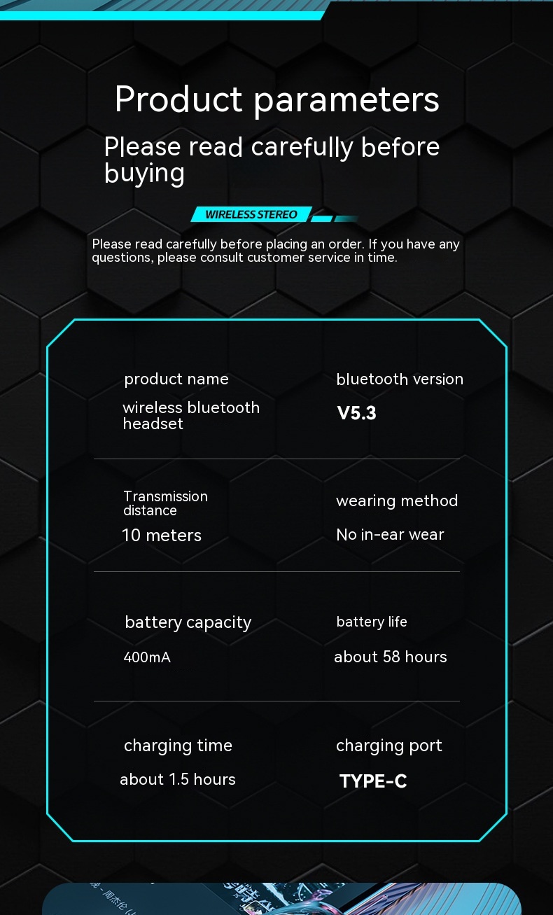 Wireless Non-entry Clip-on Digital Display Noise-reduction Bluetooth Headset