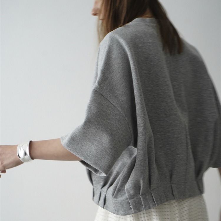 Round Neck Wide Sleeve Slimming Casual All-matching Hoodie